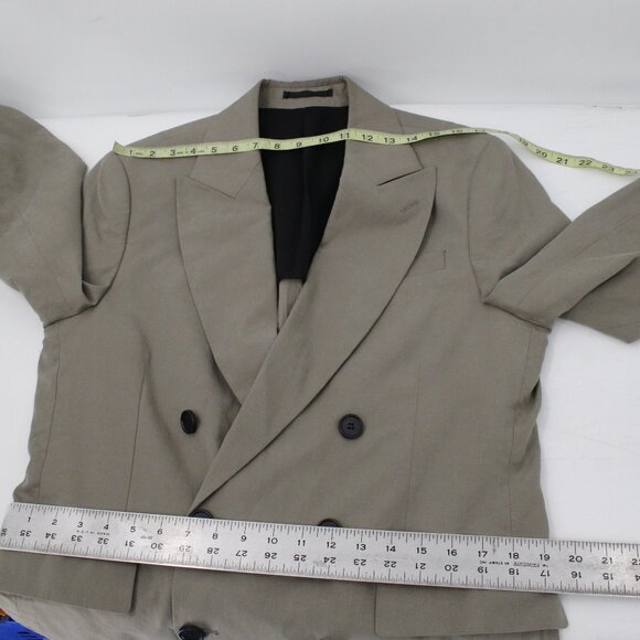 All Saints Blazer Mens 36 Ren Double Breasted Six Button Wool Blend peak lapel - Picture 9 of 14